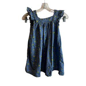 Tucker and Tate Toddler Girls Lemon Dress Ruffle Sleeve 100% Cotton Blue Size 5